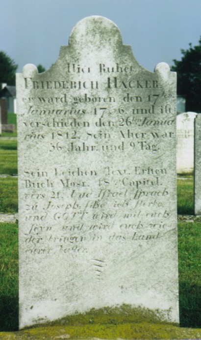 Frederick HACKER's grave stone