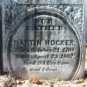 MartinHOCKER Gravestone of Martin HOCKER (1768—1862)