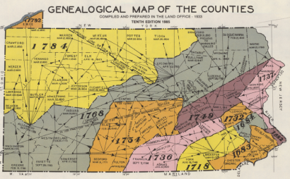 Genealogical Map of the Pennsylvania Counties