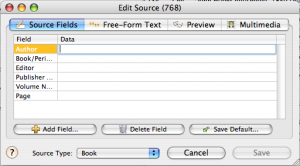 Adding a book as a source in Reunion Adding a book as a source in Reunion