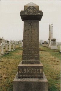 Joseph Snyder and Judith Deisher tombstone