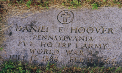 Daniel E. Hoover gravestone