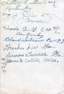 William Hocker's WWII crew names