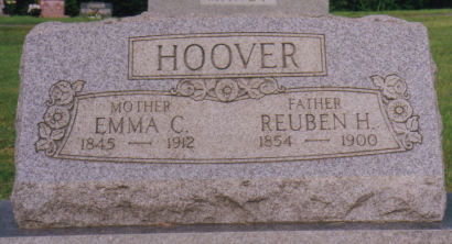 Reuben and Emma Hoover gravestone