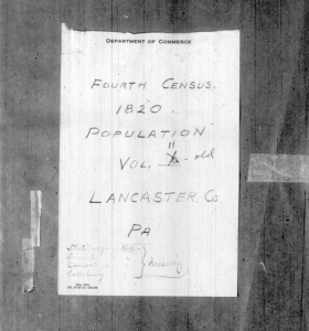 1820 US Census, Lancaster County microfilm