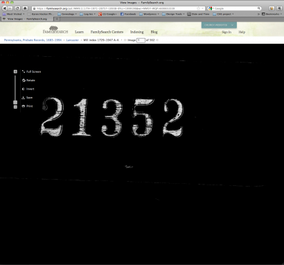 Lancaster County Will Index 1729-1949 A-K