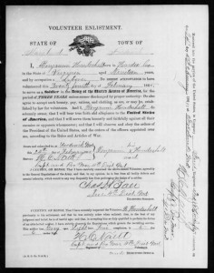 Benjamin Houdeshell Civil War Volunteer Enlistment