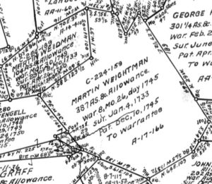 Martin Weidman's 1745 and 1749 land