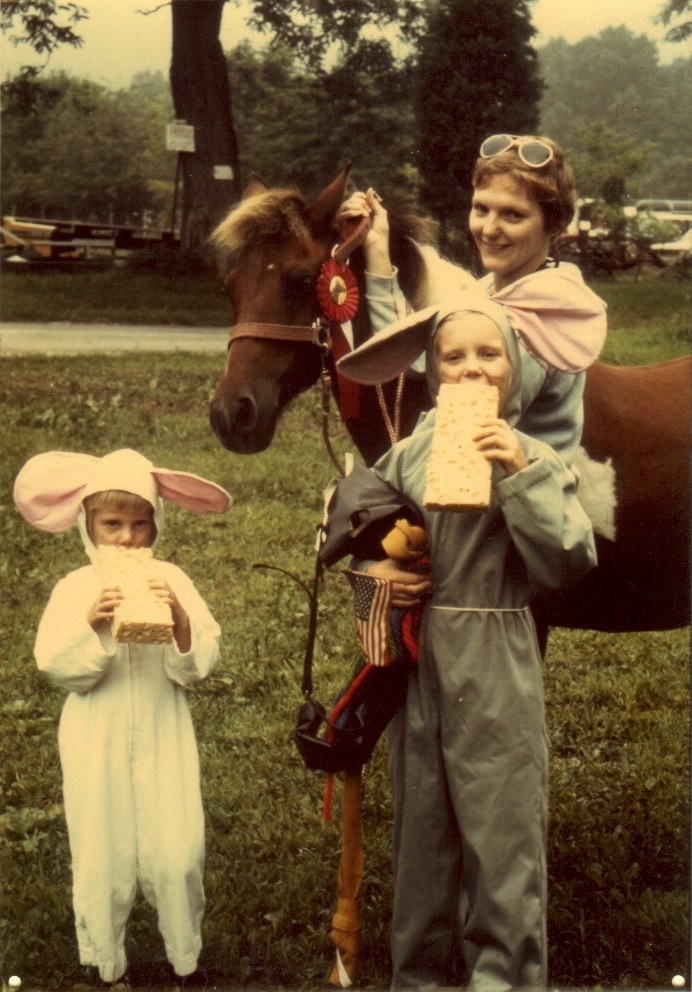 Two blind mice and an elephant costume for two children and a pony