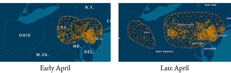 Colonial PA Settlers map comparison