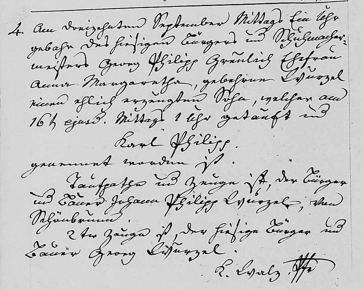1838 Karl Philip Greulich birth record