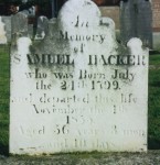 Samuel Hacker's gravestone