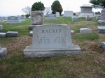 Gravestone of Amos R. Hacker and Mamie Rabold Hacker