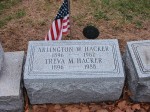 Gravestone of Arlington W. and Treva M. Hacker