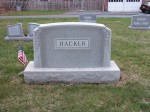 Gravestone of Franklin and Maggie M. (Rishel) Hacker
