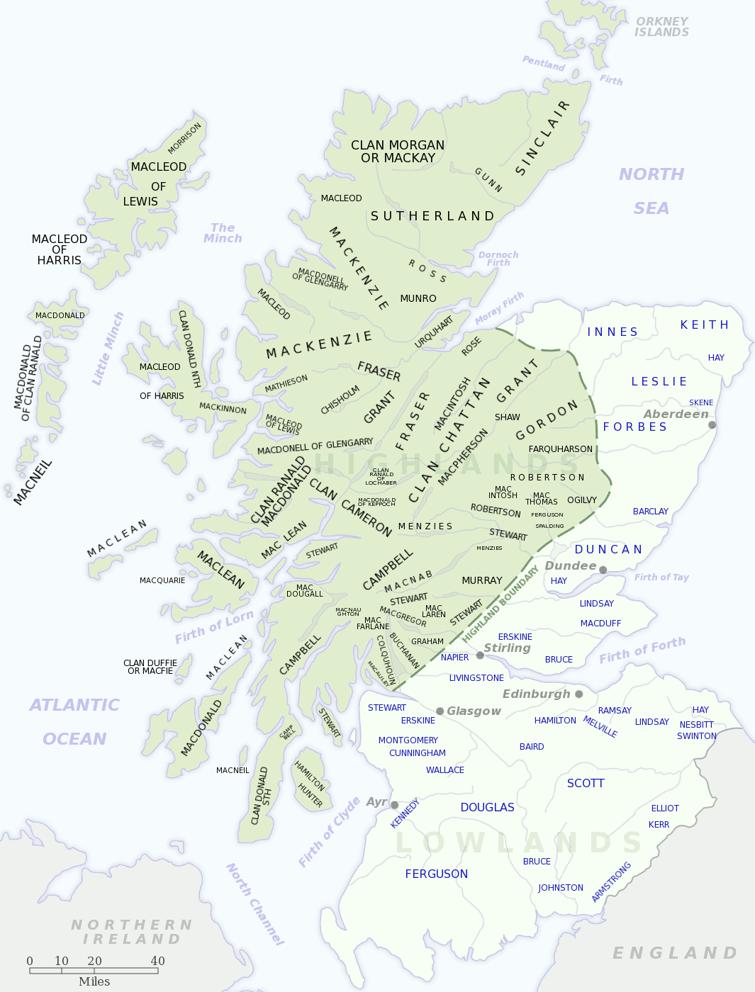 Scottish clan map