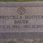 Priscilla (Hoover) Bauer gravestone