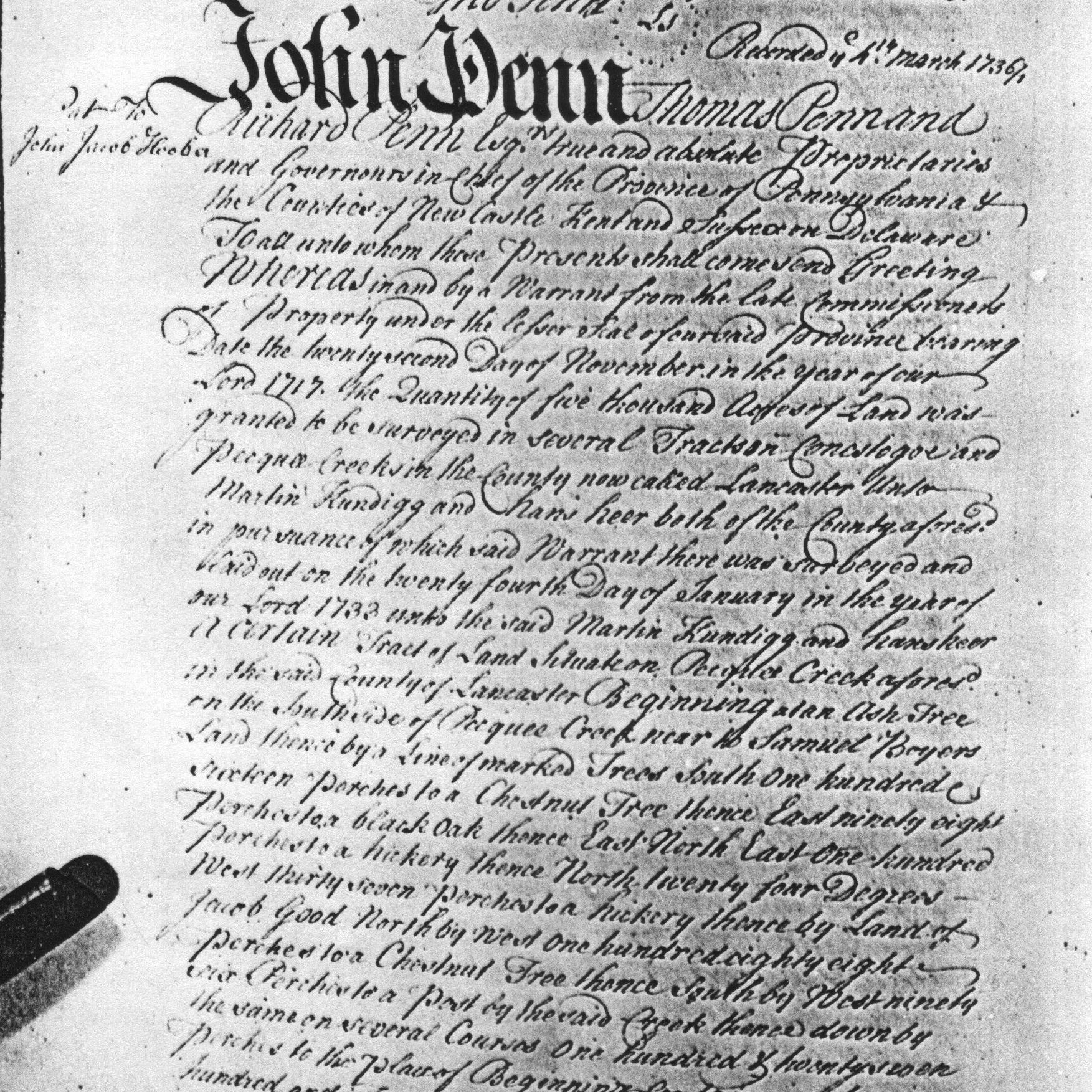 John Jacob Hoober land patent