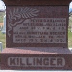 Peter & Christiana (Hocker) Killinger gravestone
