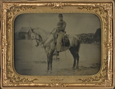 Levi F. Hocker on horseback photo