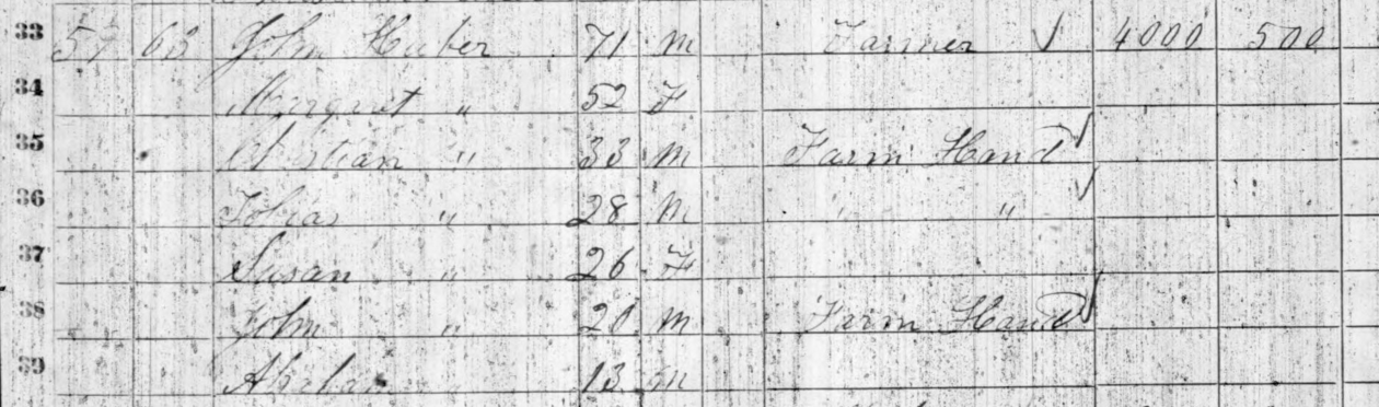 1860 census John Huber household