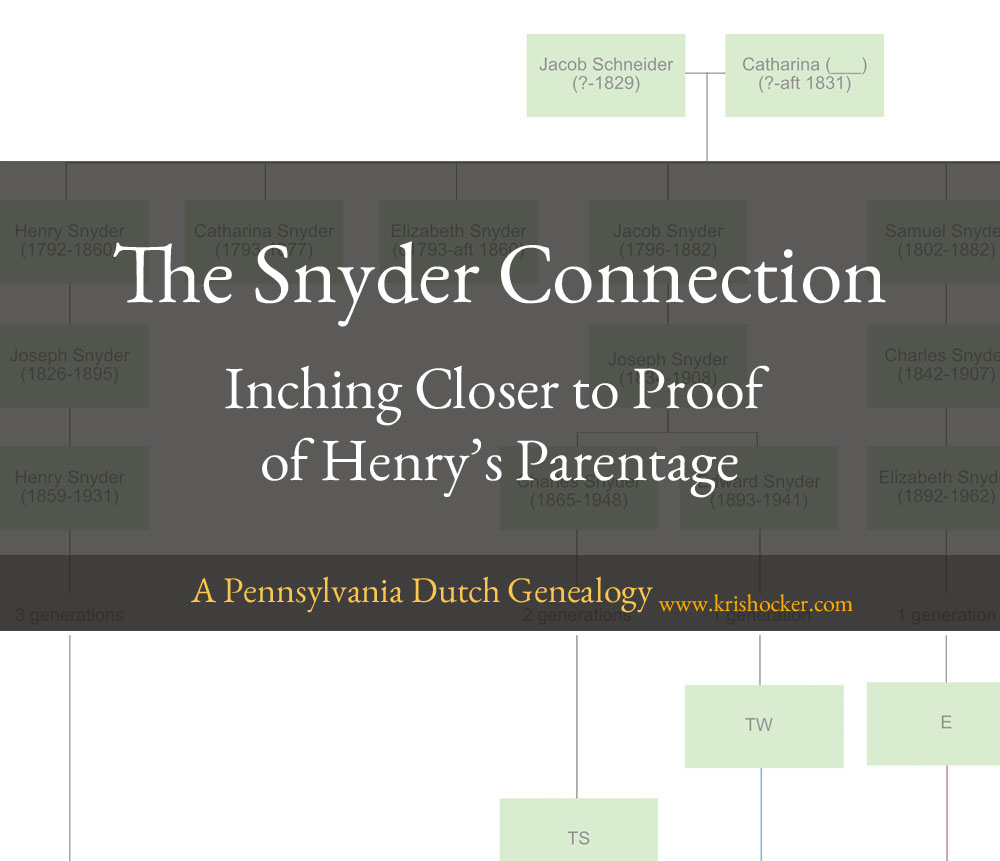 The Snyder Connection Inching Closer to Proof of Henry's Parentage